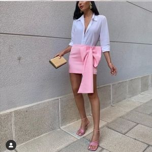 Zara pink maxi bow pink mini skirt limited edition